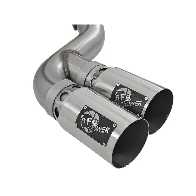 aFe Rebel XD 4in SS Down-Pipe Back Exhaust | Ford Diesel Trucks 17-23 (49-43102-P)
