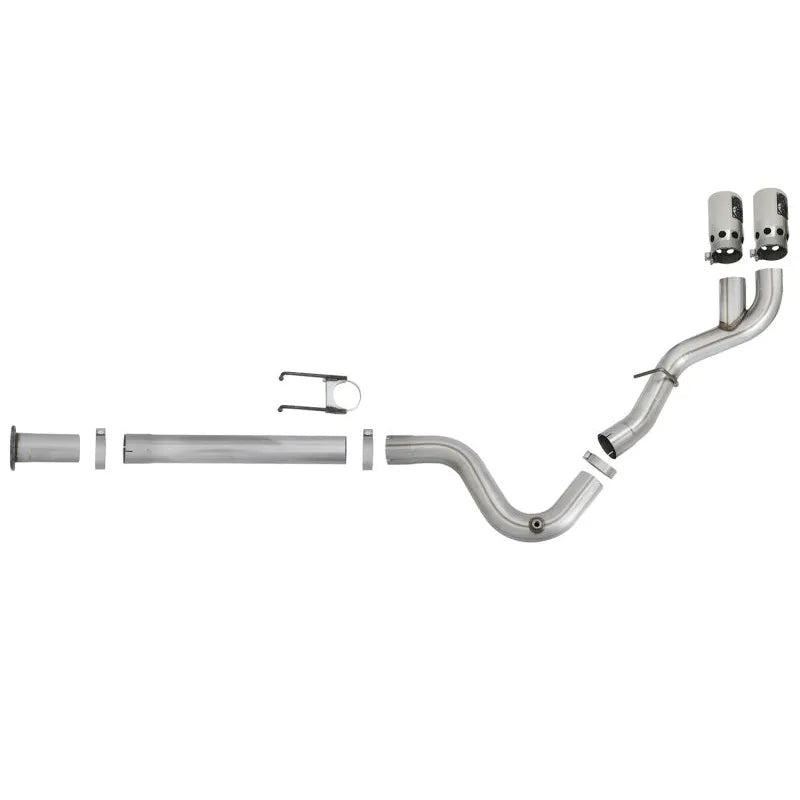 aFe Rebel XD 4in SS Down-Pipe Back Exhaust | Ford Diesel Trucks 17-23 (49-43102-P)