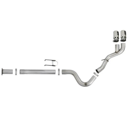 aFe Rebel XD 4in SS Down-Pipe Back Exhaust | Ford Diesel Trucks 17-23 (49-43102-P)