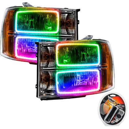 Oracle 07-13 GMC Sierra SMD HL Square Ring Design ColorSHIFT | Sierra 3500 HD (7054-330)