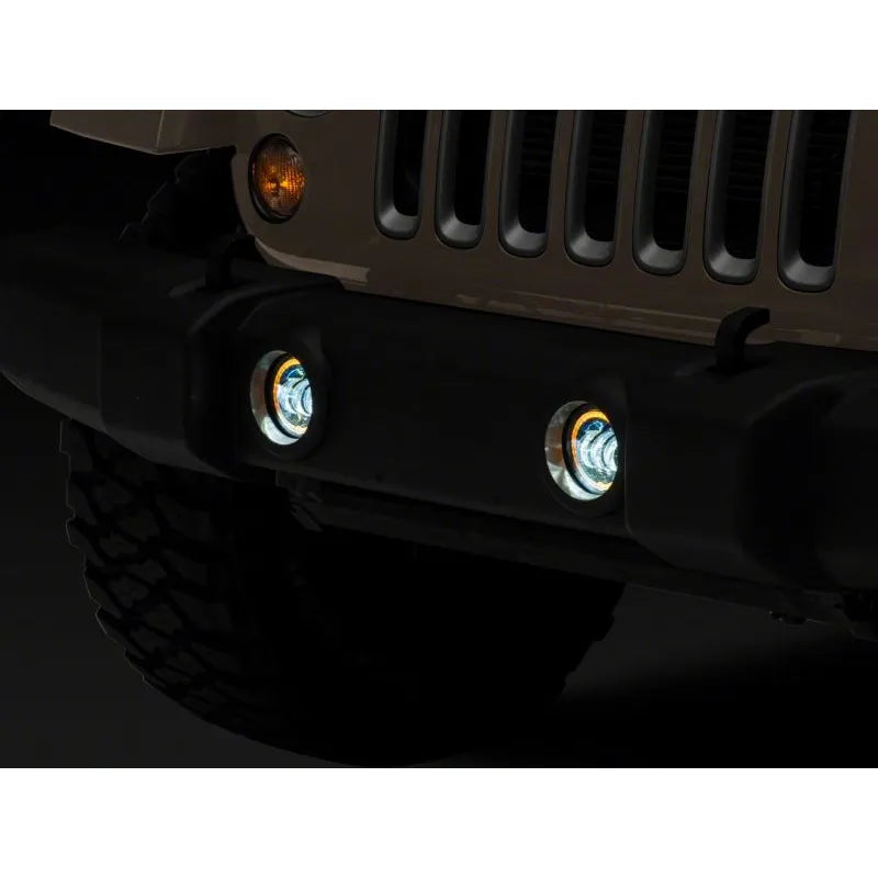Raxiom Jeep Wrangler JK Axial Series 4-In LED Fog Lights w/ Halo | 07-18 Jeep JK (J142666)