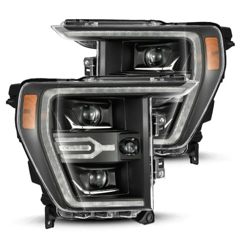 AlphaRex 21-22 F150 Luxx-Series Projector Headlights Black w/Activ/Seq Signal (880139)