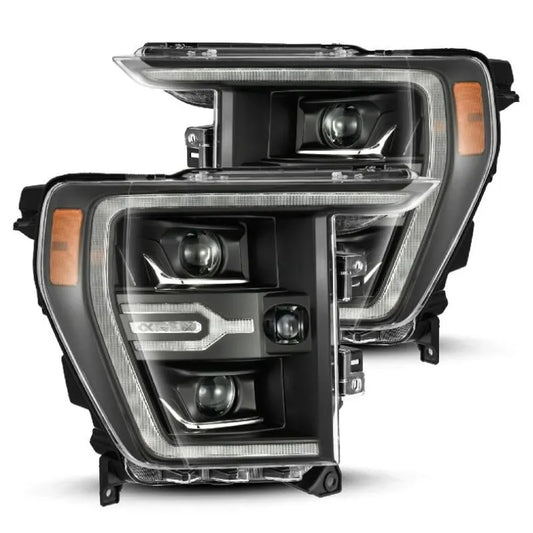 AlphaRex 21-22 F150 Luxx-Series Projector Headlights Black w/Activ/Seq Signal (880139)