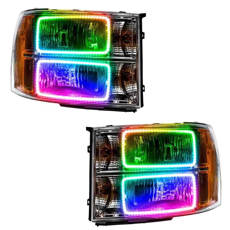 Oracle 07-13 GMC Sierra SMD HL - Square Ring ColorSHIFT w/ Controller (7054-504)
