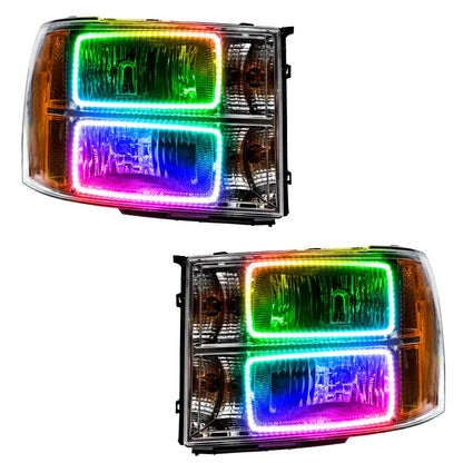 Oracle 07-13 GMC Sierra SMD HL - Square Ring ColorSHIFT w/ Controller (7054-504)