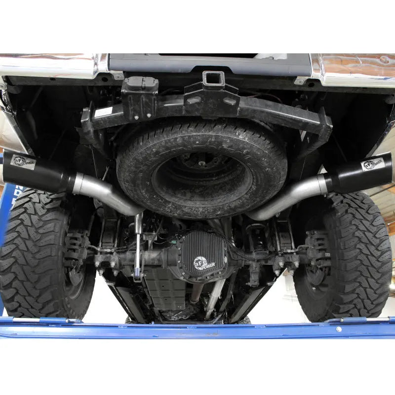aFe Large Bore HD 4in DPF-Back Exhaust w/ Black Tip | Ford F-250/350 V8 Diesel (11-16) (49-43122-B)