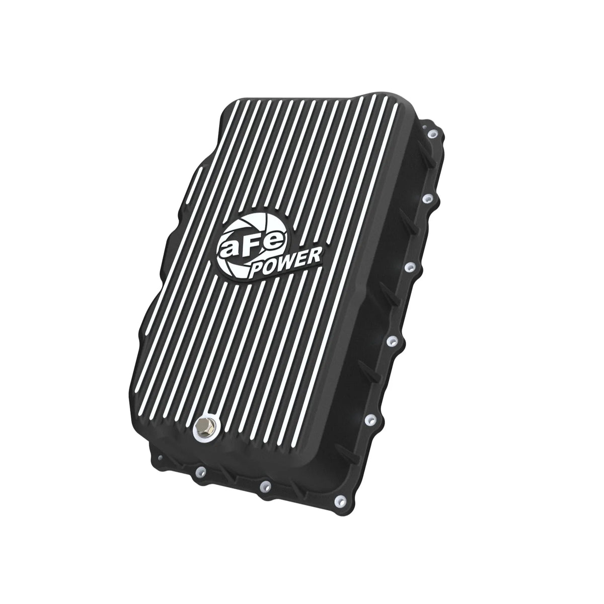 aFe 46-71420B GM L6 3.0L Transmission Pan Black Machined Fins For GM Trucks 20-26
