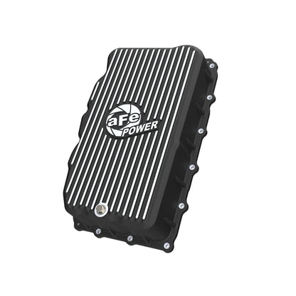 aFe 46-71420B GM L6 3.0L Transmission Pan Black Machined Fins For GM Trucks 20-26