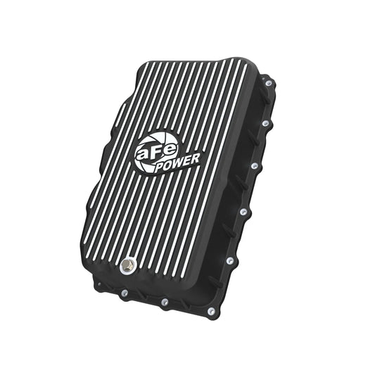 aFe 46-71420B GM L6 3.0L Transmission Pan Black Machined Fins For GM Trucks 20-26