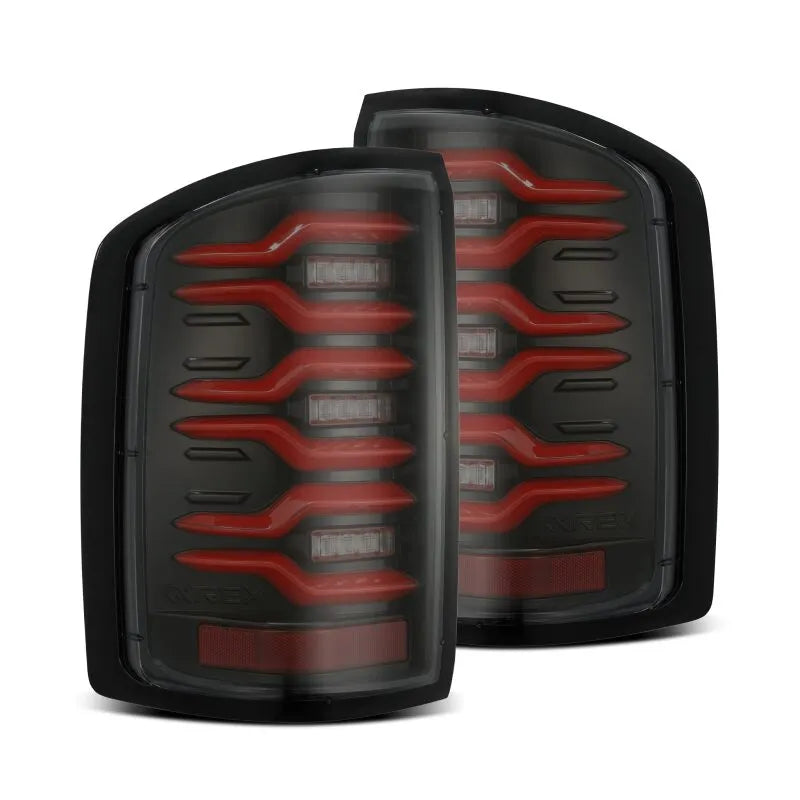 AlphaRex GMC Sierra 1500/2500HD/3500HD LED Tail Lights Blk/Red w/Seq | 2014-19 (630050)