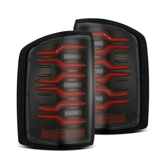 AlphaRex GMC Sierra 1500/2500HD/3500HD LED Tail Lights Blk/Red w/Seq | 2014-19 (630050)