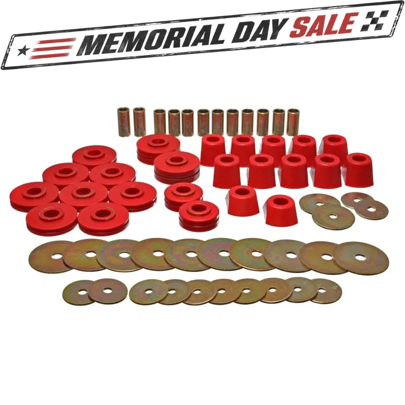 Energy Suspension Body Cab Mount Bushing Set Red (3.4110R) for 67-95 K5 Blazer