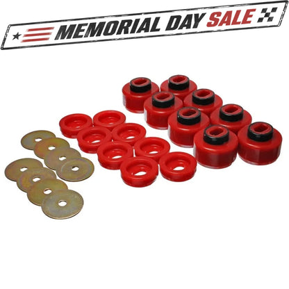 Energy Suspension 99-06 Silverado C1500/K1500 / 01-06 Silverado C2500/K2500 Red Body(cab) Mount Set