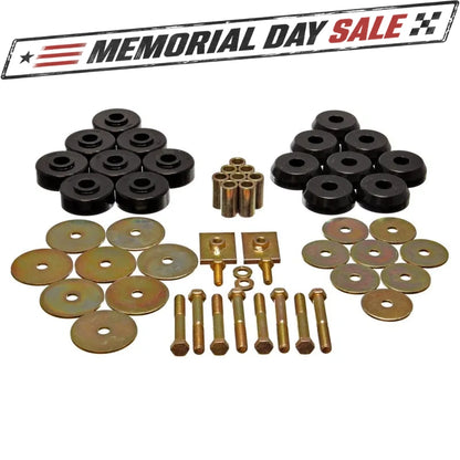 Energy Suspension Body Mount Bushing Set Black (3.4166G) for 59-64 Chevy Bel Air