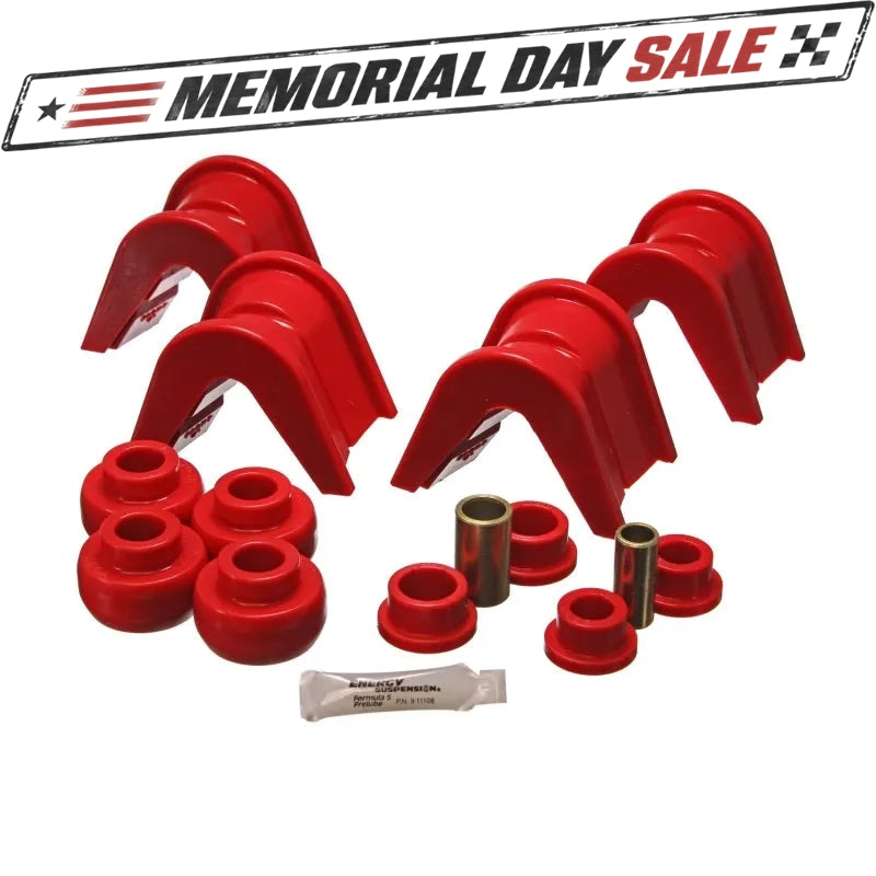 Energy Suspension 76-77 Ford Bronco/66-72 F-100/F-150 Red 4 Deg Offset Complete 14 Pc C-Bushing Set