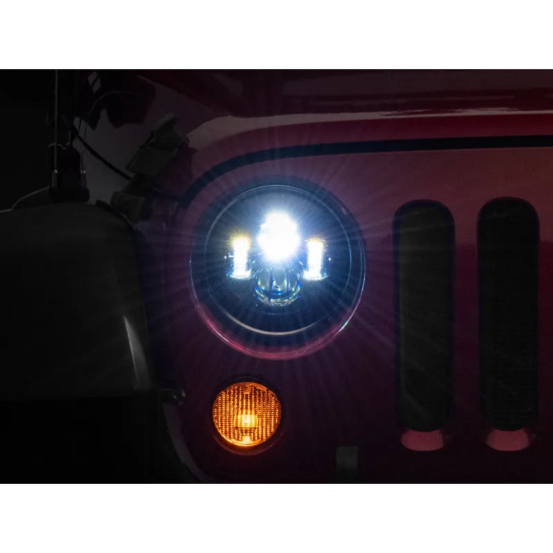 Raxiom 97-18 Jeep Wrangler Axial LED Daymaker Headlights Black (J108042)