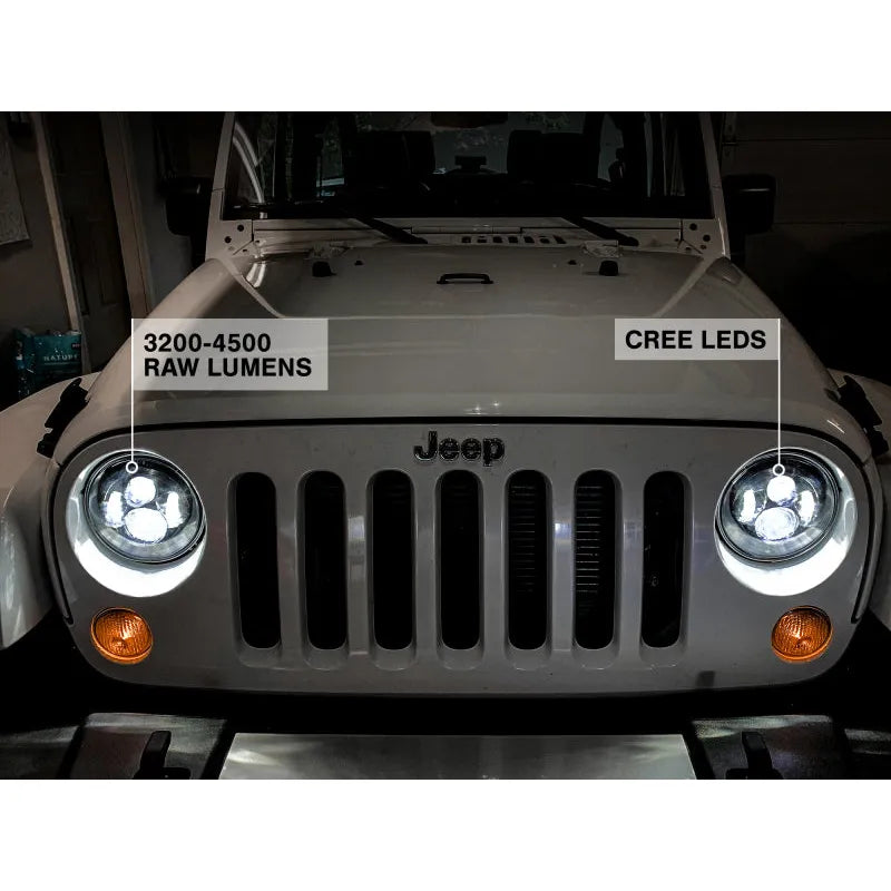 Raxiom 97-18 Jeep Wrangler Axial LED Daymaker Headlights Black (J108042)