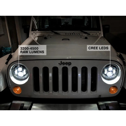 Raxiom 97-18 Jeep Wrangler Axial LED Daymaker Headlights Black (J108042)