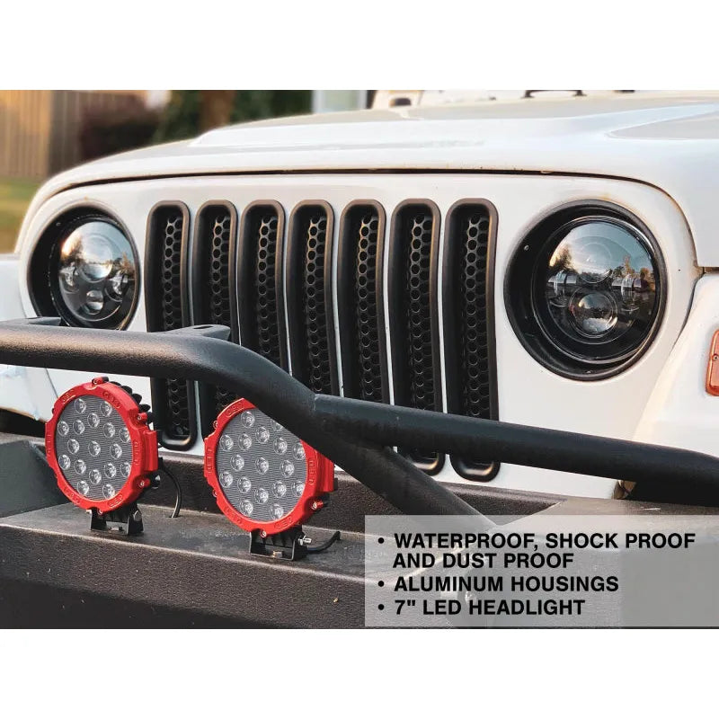 Raxiom 97-18 Jeep Wrangler Axial LED Daymaker Headlights Black (J108042)