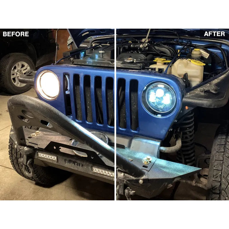 Raxiom 97-18 Jeep Wrangler Axial LED Daymaker Headlights Black (J108042)