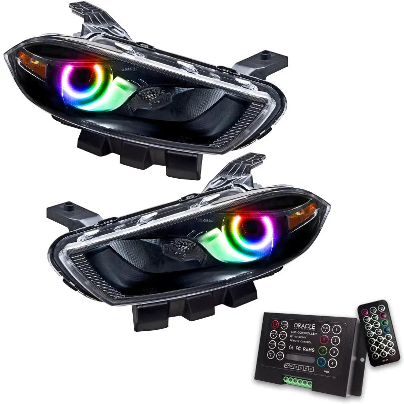Oracle 13-14 Dodge Dart HID Style SMD HL Black ColorSHIFT w/ 2.0 Controller (7142-333)