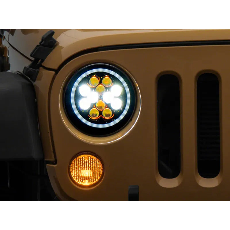 Raxiom 07-18 Jeep JK Axial Spider LED Headlights w/ Halo | Jeep Wrangler JK (J152602)