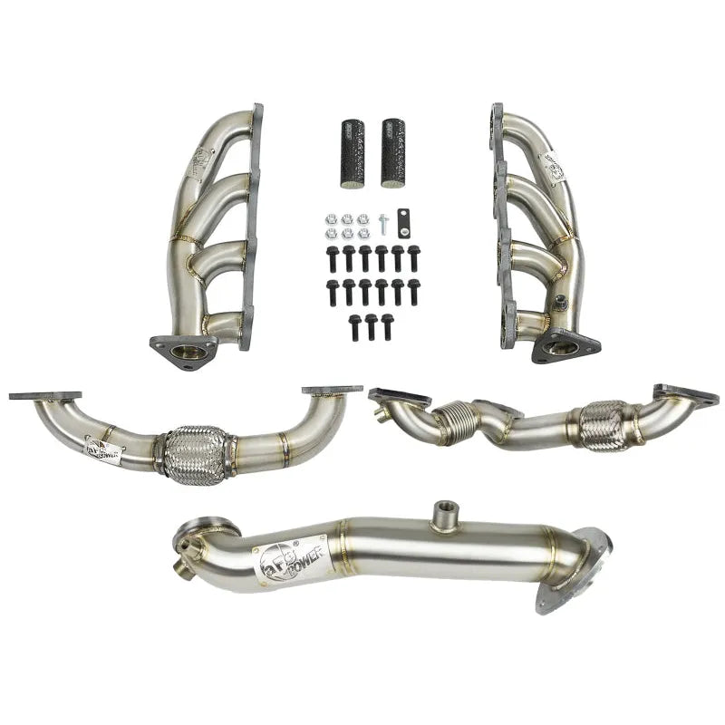 aFe Twisted Steel Header & Connection Pipe Combo GM Diesel Trucks 15-16 V8-6.6L (td) LML