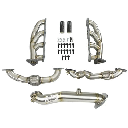 aFe Twisted Steel Header & Connection Pipe Combo GM Diesel Trucks 15-16 V8-6.6L (td) LML