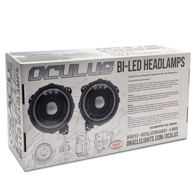 Oracle JL/Gladiator Oculus Bi-LED Headlights Matte Black 5200K (5839-504)