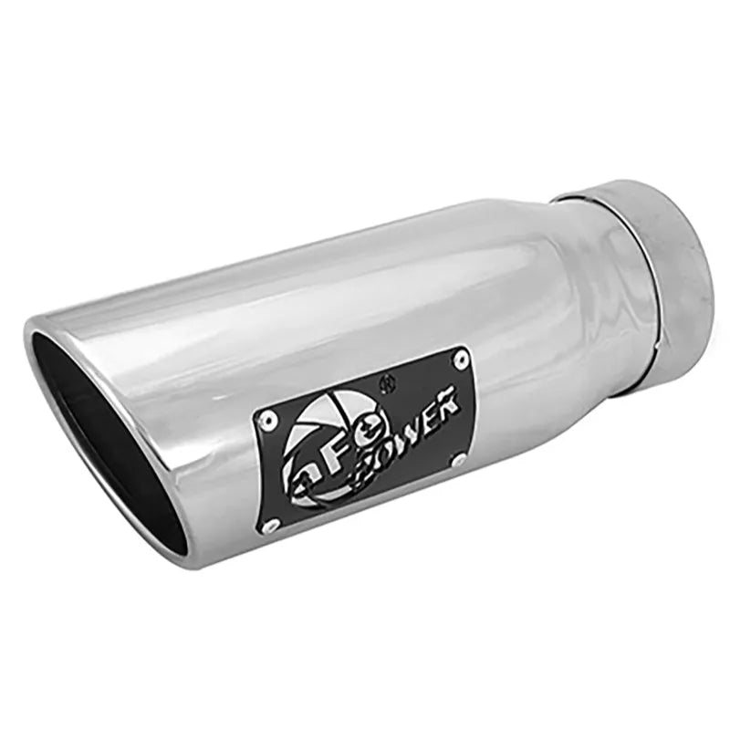 aFe MACH Force-Xp Universal Exhaust Tip 3-1/2Inlet x 4-1/2IN Outlet x 12IN L Polished Left Side Exit