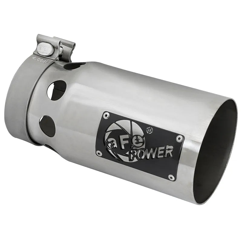 aFe Rebel XD Series Universal Exhaust Tip 4 IN Inlet x 5 IN Outlet x 10 IN L- Polished Tip