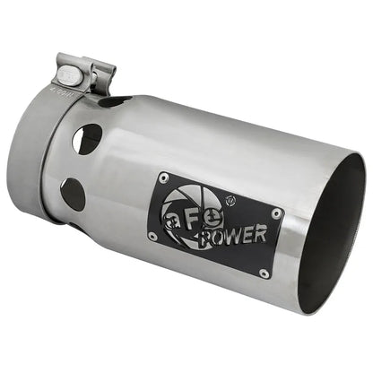 aFe Rebel XD Series Universal Exhaust Tip 4 IN Inlet x 5 IN Outlet x 10 IN L- Polished Tip