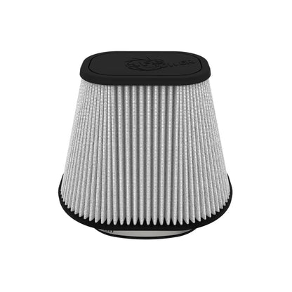 aFe Track Series Intake Pro DRY S Air Filter (6-1/8x4-1/8)IN F x(9-1/4x7-1/4)IN B x(6x4)IN Tx7-1/8IN