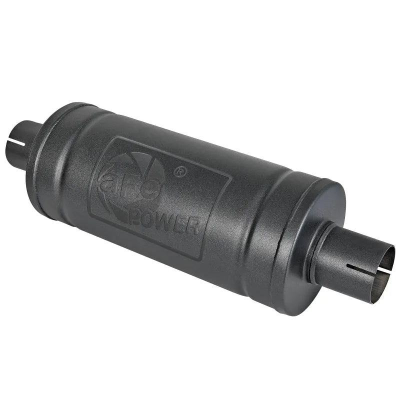 aFe MACH Force-Xp 409 SS Muffler w/ Black finish 2-1/2in Inlet & Outlet 14in x 16in Diameter