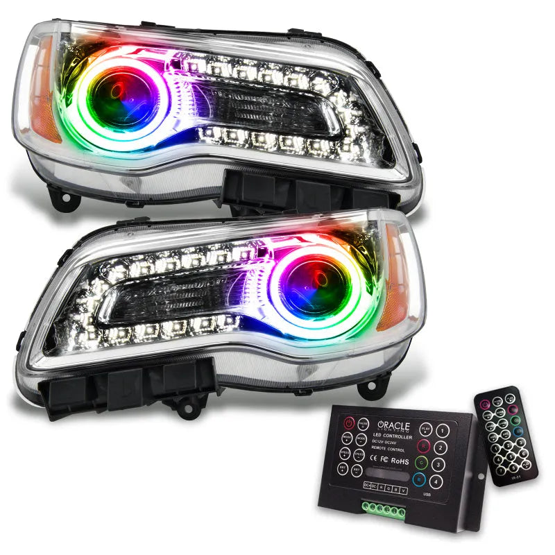 Oracle 11-14 Chrysler 300 SMD HL - Chrome - NON HID ColorSHIFT w/ 2.0 Controller | 300 (7728-333)