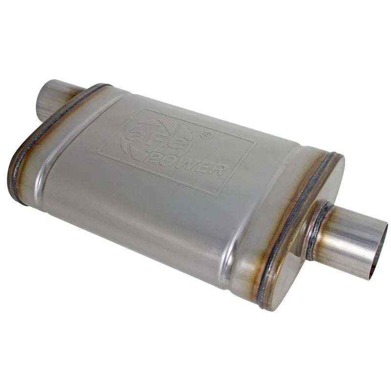 aFe MACH Force-Xp Muffler 2-1/2 IN ID Offset/Center x 9 IN W x 4 IN H x 14 IN L - Oval Body