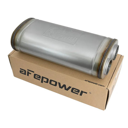 aFe MACH Force-Xp Muffler 2-1/2 IN ID Offset/Dual x 18 IN L x 8 IN W x 5 IN H - Oval Body