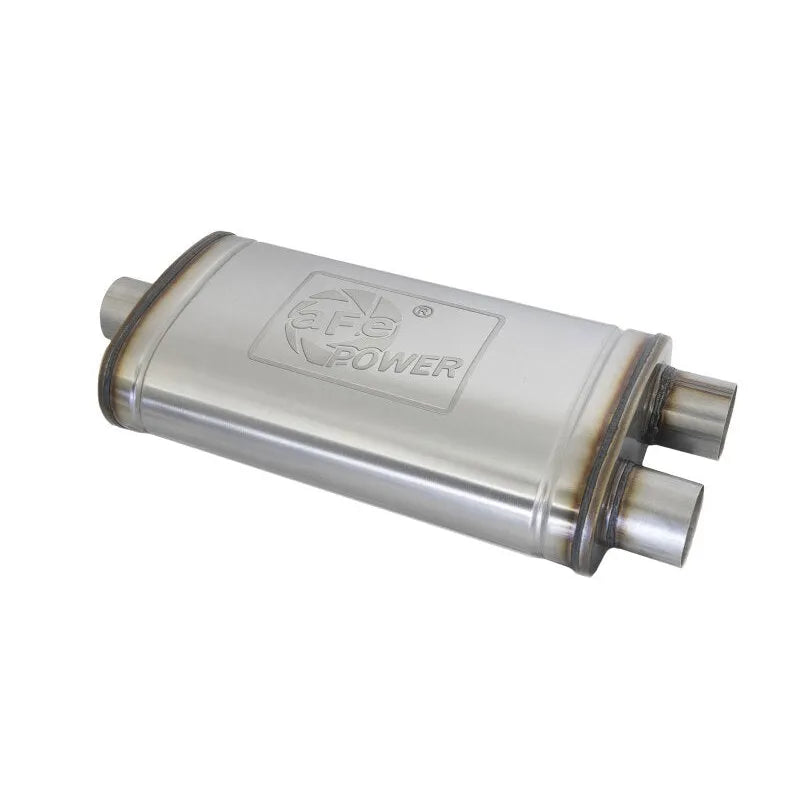 aFe MACH Force-Xp Muffler 3 IN ID Center/Dual-Outlet x 11 IN W x 6 IN H x 22 IN L - Oval Body