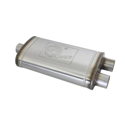 aFe MACH Force-Xp Muffler 3 IN ID Center/Dual-Outlet x 11 IN W x 6 IN H x 22 IN L - Oval Body