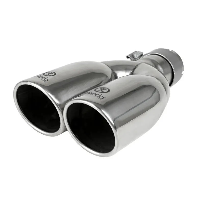 aFe Takeda 304 Stainless Steel Clamp-on Exhaust Tip Polished 2-1/2ininlet x 3-1/2in Outlet X 12in L