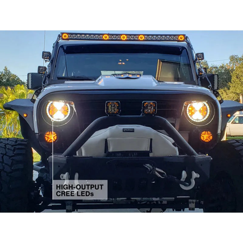 Raxiom 97-18 Jeep Wrangler F&R LED Headlights w/ Amber DRL (J108047)