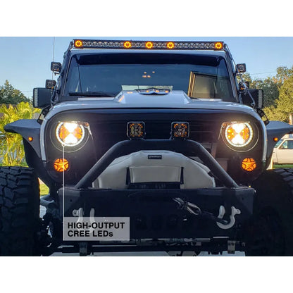 Raxiom 97-18 Jeep Wrangler F&R LED Headlights w/ Amber DRL (J108047)