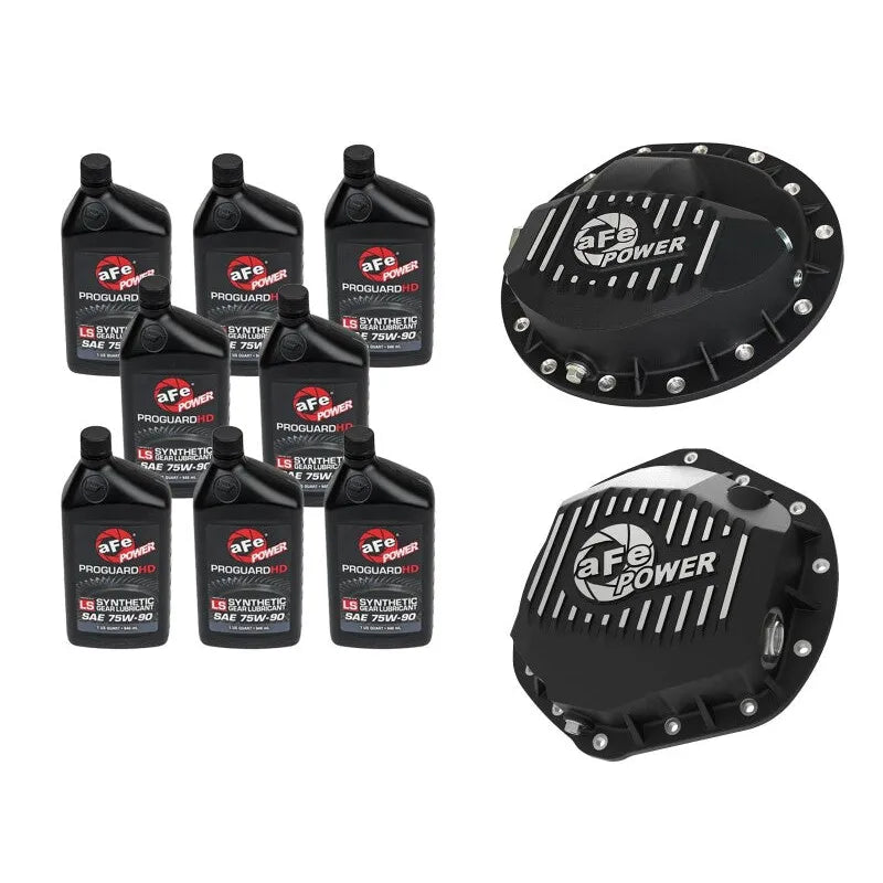 aFe Power Front/Rear Diff Cover Kit w/ Oil 03-13 Dodge L6 Trucks (AAM 9.25-14 & AAM 11.5-14)