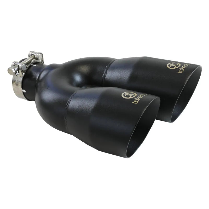 aFe Takeda 2.5in 304 Stainless Steel Clamp-on Exhaust Tip Driver Side 2.5in Inlet 4inDual-Black