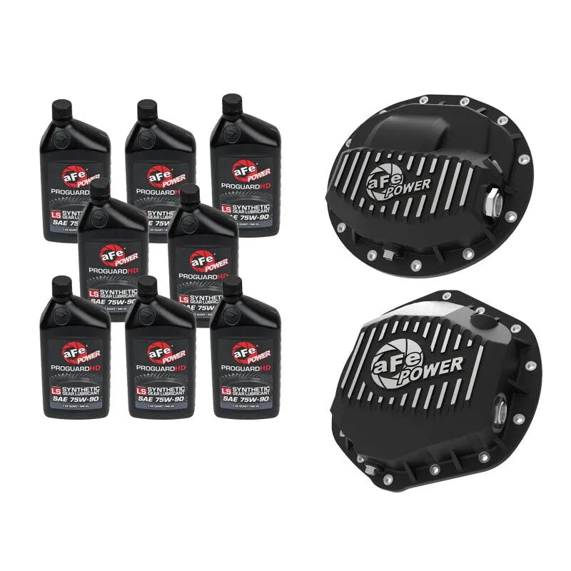 aFe Power Front/Rear Diff Cover Kit w/ Oil 13-18 Dodge L6 Trucks (AAM 9.25-12 & AAM 11.5/12-14)
