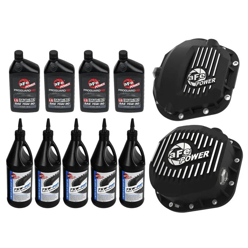 aFe Power Front/Rear Diff Cover Kit w/ Oil 99-16 Ford F-250/F-350 V8 (Dana 60/Super 60 & Sterling)