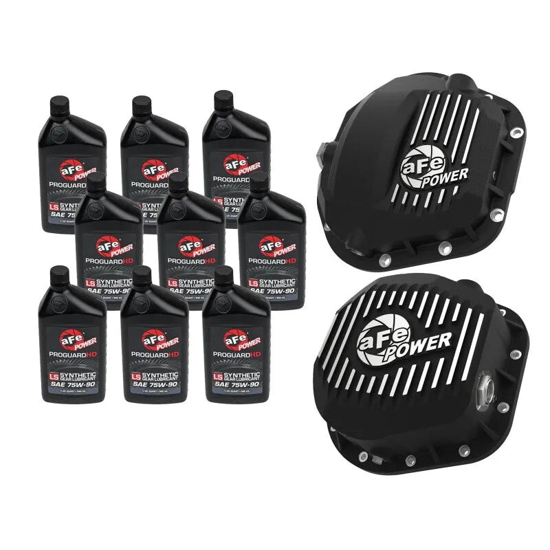 aFe Power Front/Rear Diff Cover Kit w/ Oil 17-22 Ford Diesel V8 (Dana Super 60 & Sterling 10.5-12)