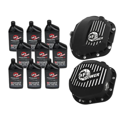 aFe Power Front/Rear Diff Cover Kit w/ Oil 17-22 Ford Diesel V8 (Dana Super 60 & Sterling 10.5-12)