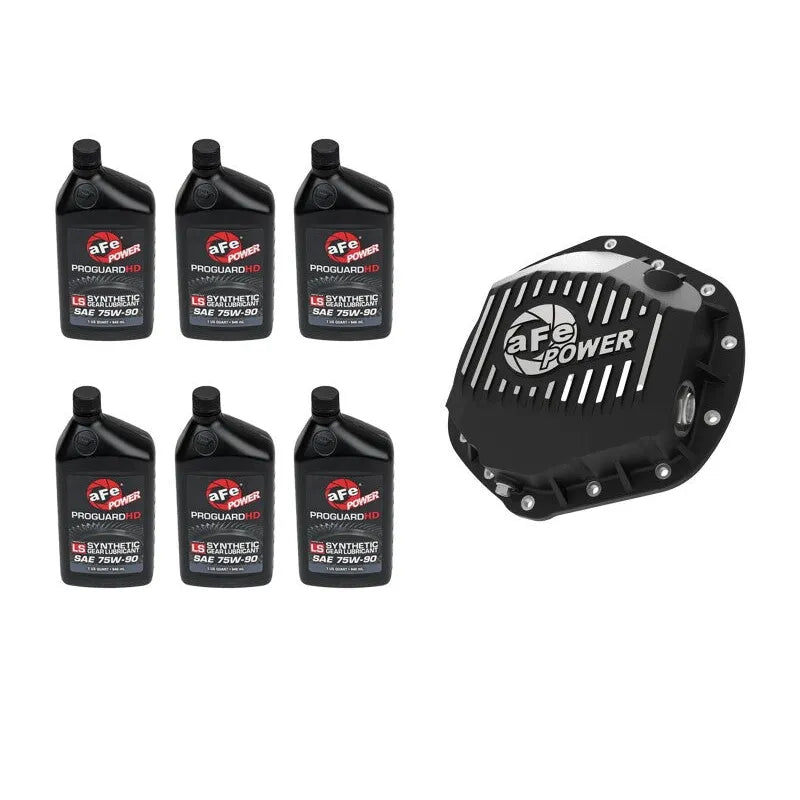 aFe Power Front/Rear Diff Cover Kit w/ Oil 01-10 GM Diesel Trucks V8 (AAM 9.25 & AAM 11.5-14)