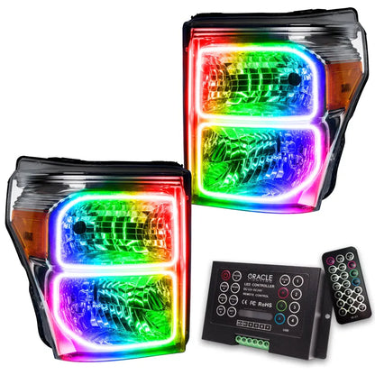 Oracle 11-16 Ford F250/350 LED HL - ColorSHIFT w/ Controller | Ford F-250/350 (11-16) (8158-333)